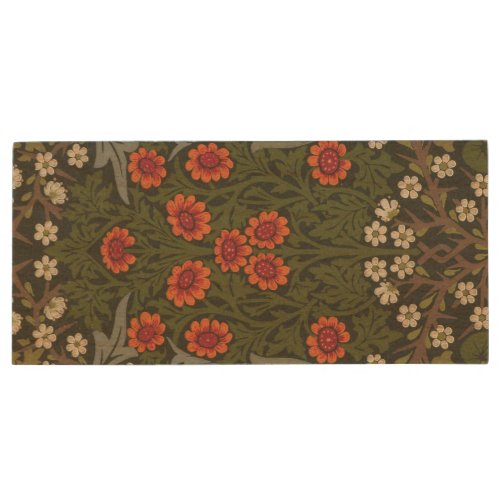 William Morris Blackthorn Garden Flower Classic Wood Flash Drive