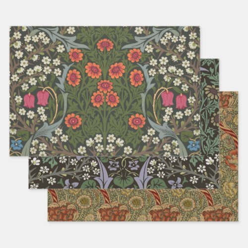 William Morris Blackthorn Garden Flower Classic Wrapping Paper Sheets