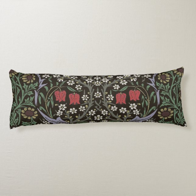 William Morris Blackthorn Tapestry Floral Body Pillow (Back)