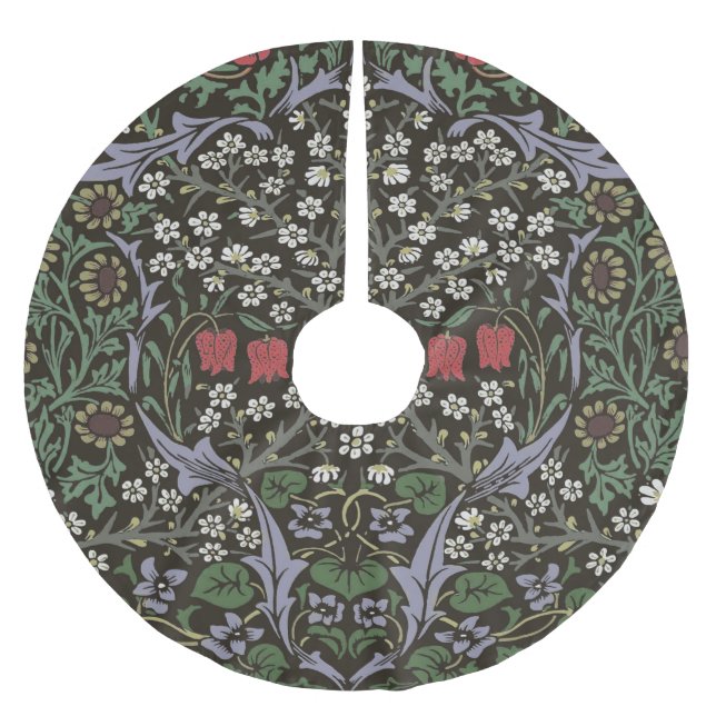 William Morris Blackthorn Tapestry Floral Brushed Polyester Tree Skirt (Front)