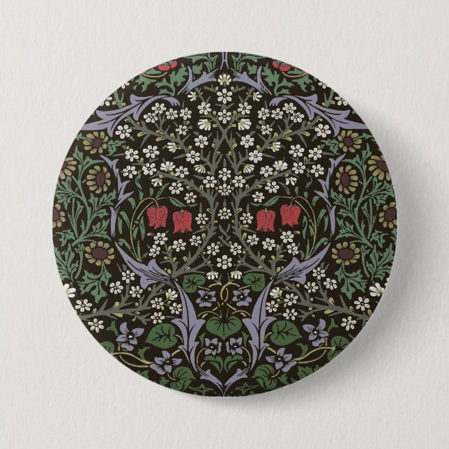 William Morris Blackthorn Tapestry Floral Button (Front)
