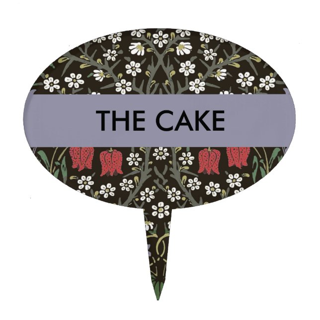 William Morris Blackthorn Tapestry Floral Cake Topper (Front)