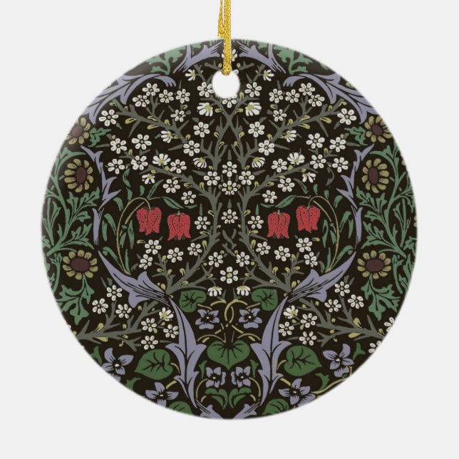 William Morris Blackthorn Tapestry Floral Ceramic Ornament (Back)