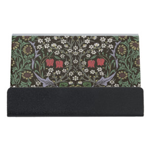 William Morris Blackthorn Tapestry Floral Desk Business Card Holder