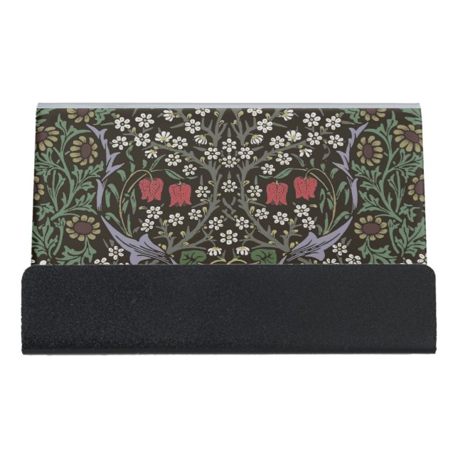 William Morris Blackthorn Tapestry Floral Desk Business Card Holder (Front)