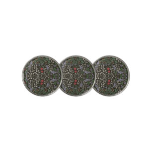 William Morris Blackthorn Tapestry Floral Golf Ball Marker