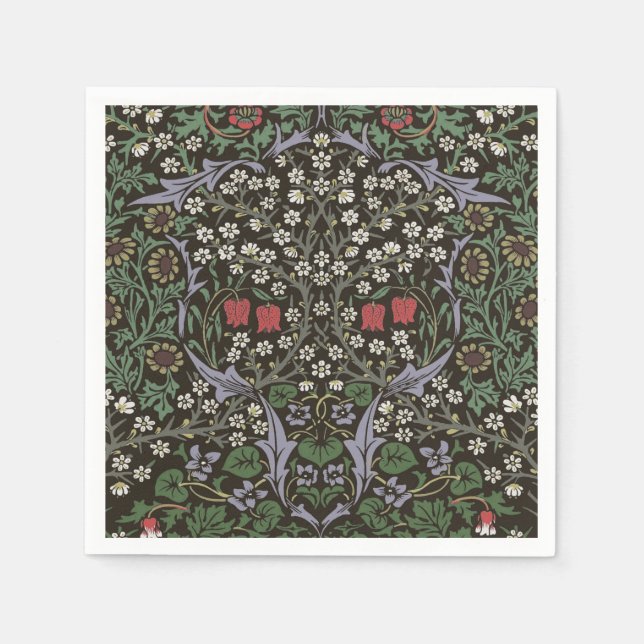William Morris Blackthorn Tapestry Floral Paper Napkins (Front)
