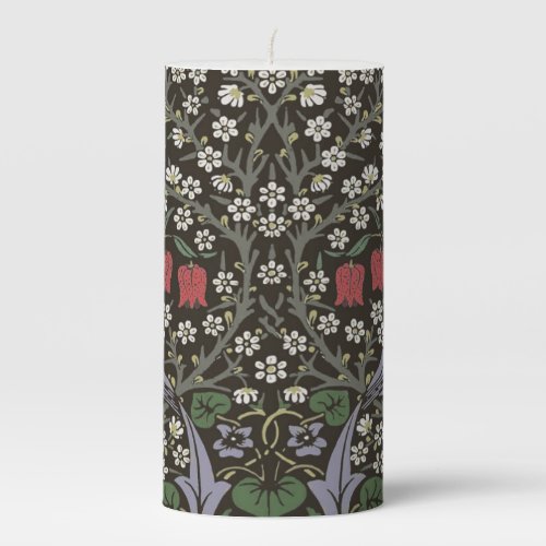 William Morris Blackthorn Tapestry Floral Pillar Candle