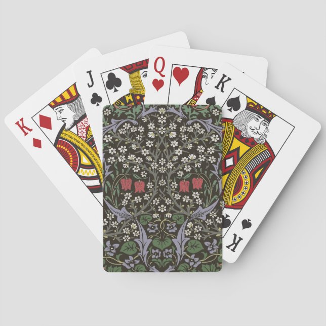 William Morris Blackthorn Tapestry Floral Poker Cards (Back)