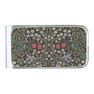 William Morris Blackthorn Tapestry Floral Silver Finish Money Clip