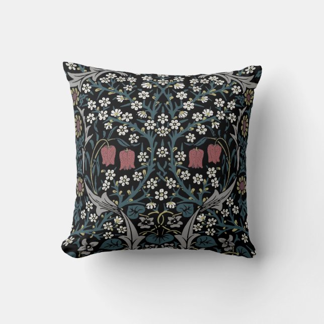 William Morris Blackthorn Throw Pillow (Front)