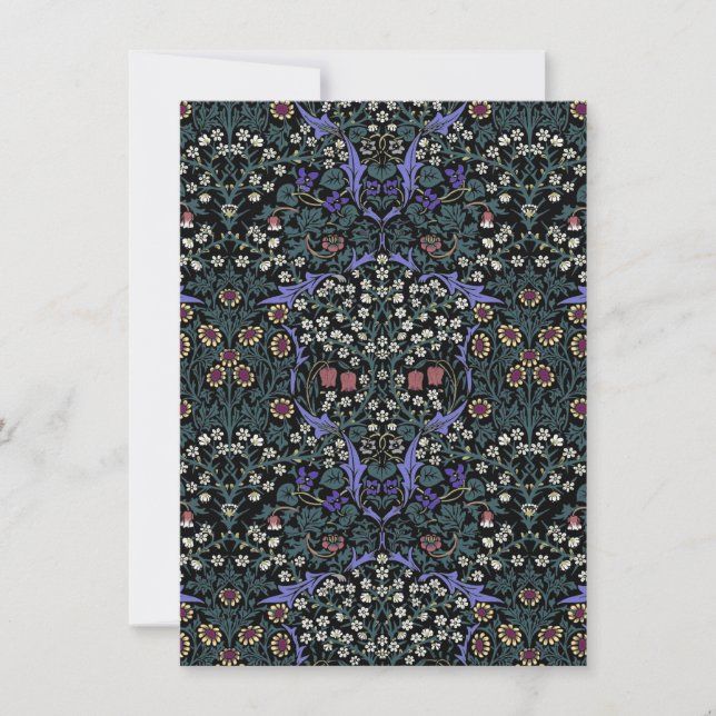 William Morris Blackthorn Victorian Botanical Note Card (Front)