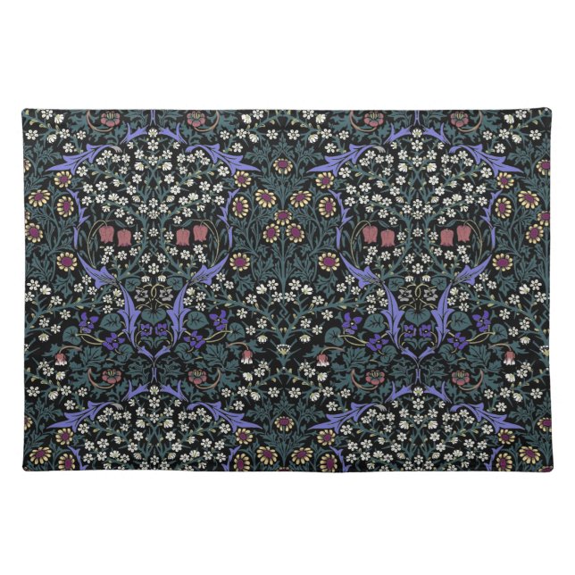 William Morris Blackthorn Victorian Gothic Cloth Placemat (Front)