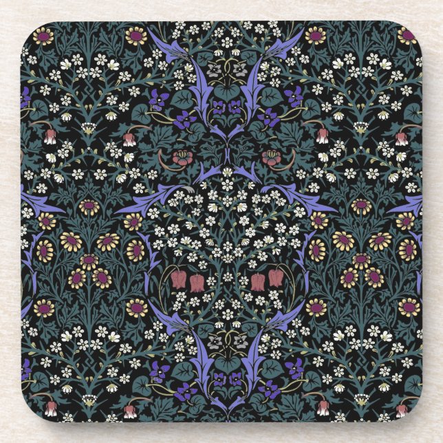 William Morris Blackthorn Victorian Wallpaper Beverage Coaster (Front)