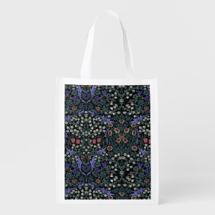 William Morris Blackthorn Victorian Wallpaper Grocery Bag