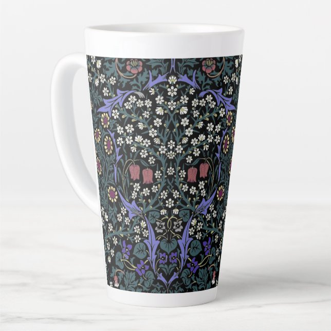 William Morris Blackthorn Victorian Wallpaper Latte Mug (Left Angle)
