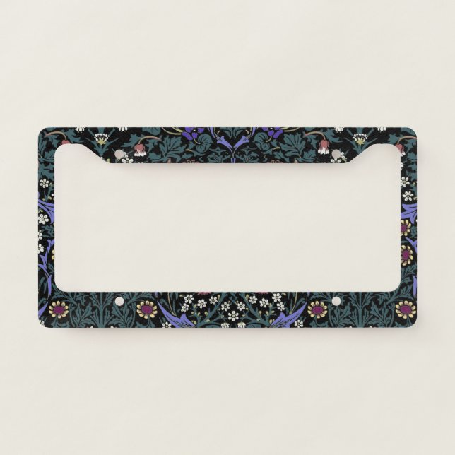William Morris Blackthorn Victorian Wallpaper License Plate Frame (Front)