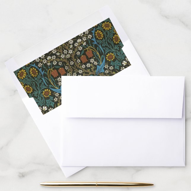 William Morris Blackthorn Wallpaper Envelope Liner (Desk)