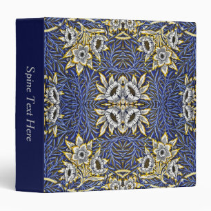 William Morris Blue and Gold Tulip Willow Design 3 Ring Binder