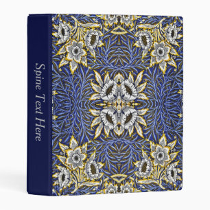 William Morris Blue and Gold Tulip Willow Design Mini Binder