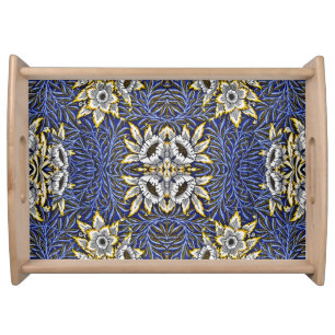 William Morris Blue and Gold Tulip Willow Design Serving Tray