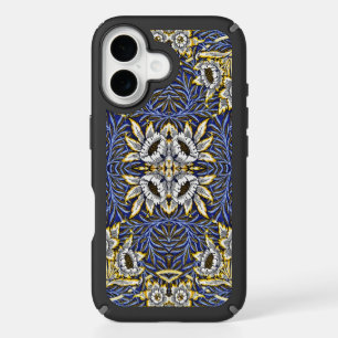 William Morris Blue and Gold Tulip Willow Design iPhone 16 Case