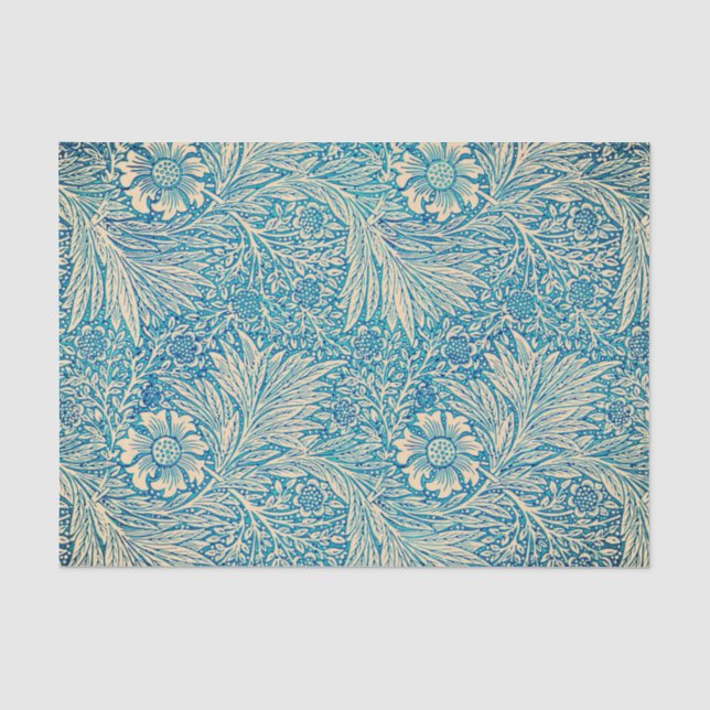 William Morris BLUE AND PEACH FLORAL Tissue Paper (Front)