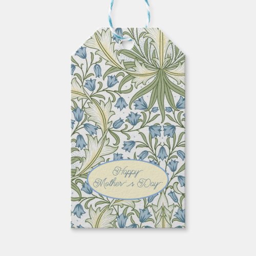 William Morris Blue Bellflowers Mothers Day Gift Tags