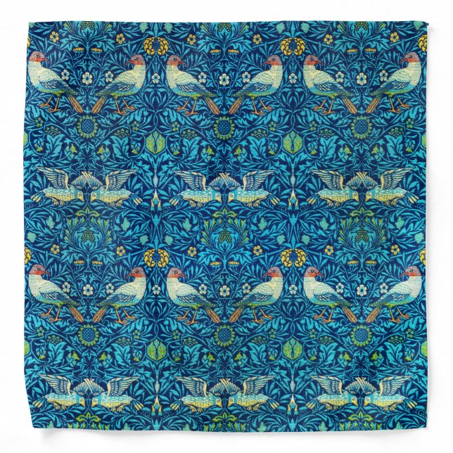 William Morris Blue Birds bandana  (Front)