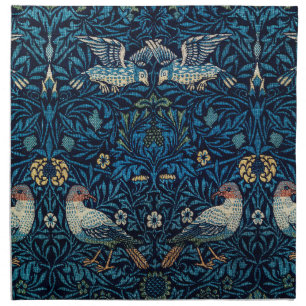 William Morris Blue Birds Floral Tapestry Classic Cloth Napkin