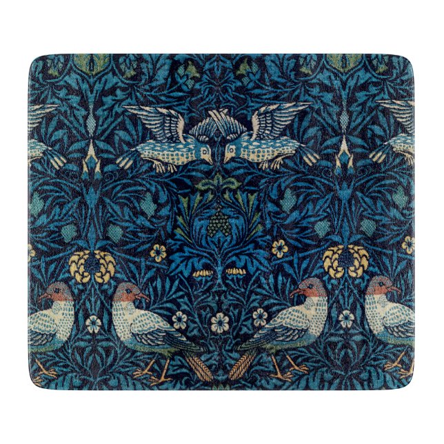William Morris Blue Birds Floral Tapestry Classic Cutting Board (Front)