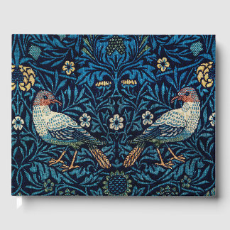 William Morris Blue Birds Floral Tapestry Classic Guest Book