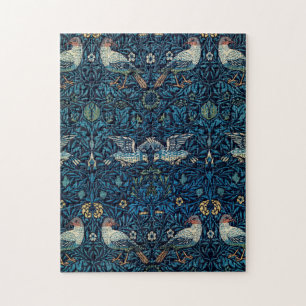 William Morris Blue Birds Floral Tapestry Classic Jigsaw Puzzle