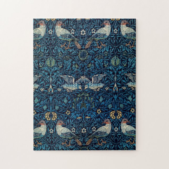 William Morris Blue Birds Floral Tapestry Classic Jigsaw Puzzle (Vertical)