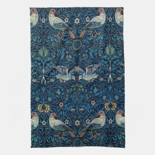 William Morris Blue Birds Floral Tapestry Classic Kitchen Towel