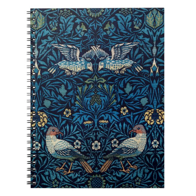 William Morris Blue Birds Floral Tapestry Classic Notebook (Front)