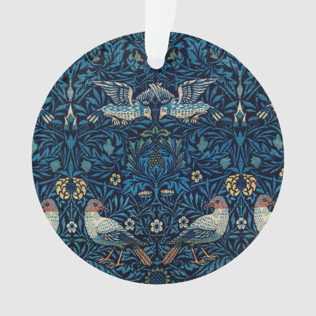 William Morris Blue Birds Floral Tapestry Classic Ornament (Front)