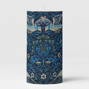 William Morris Blue Birds Floral Tapestry Classic Pillar Candle