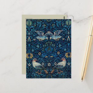 William Morris Blue Birds Floral Tapestry Classic Postcard