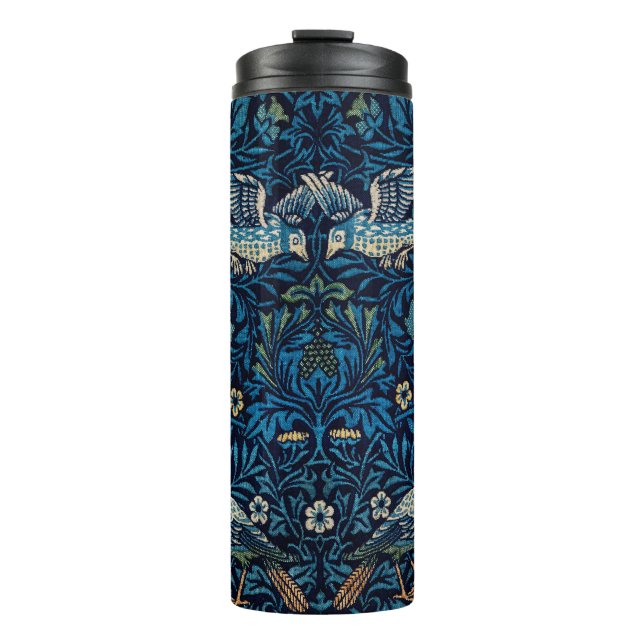 William Morris Blue Birds Floral Tapestry Classic Thermal Tumbler (Front)