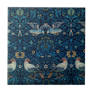 William Morris Blue Birds Tapestry Classic Ceramic Tile
