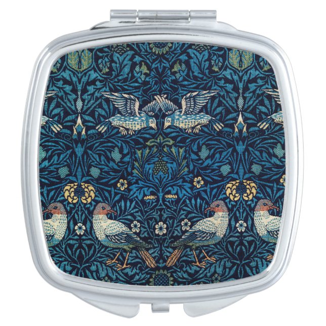 William Morris Blue Birds Tapestry Classic Compact Mirror (Front)