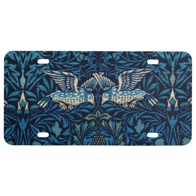 William Morris Blue Birds Tapestry Classic License Plate (Front)
