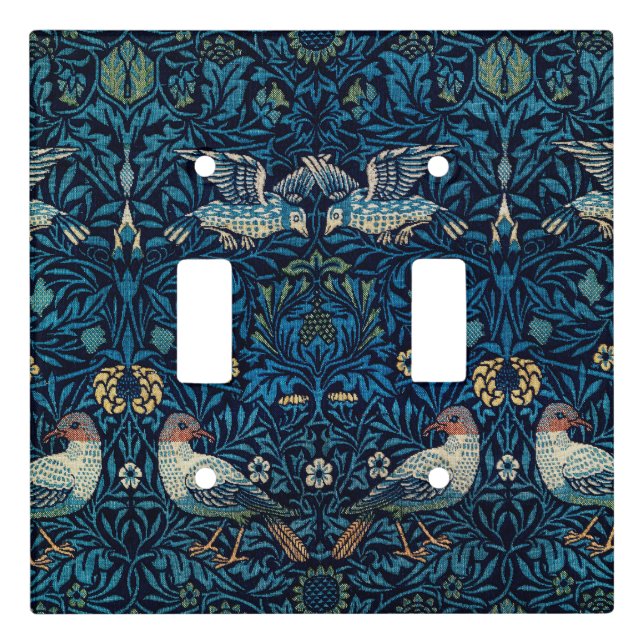 William Morris Blue Birds Tapestry Classic Light Switch Cover (Front)
