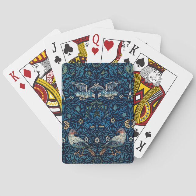 William Morris Blue Birds Tapestry Classic Poker Cards (Back)