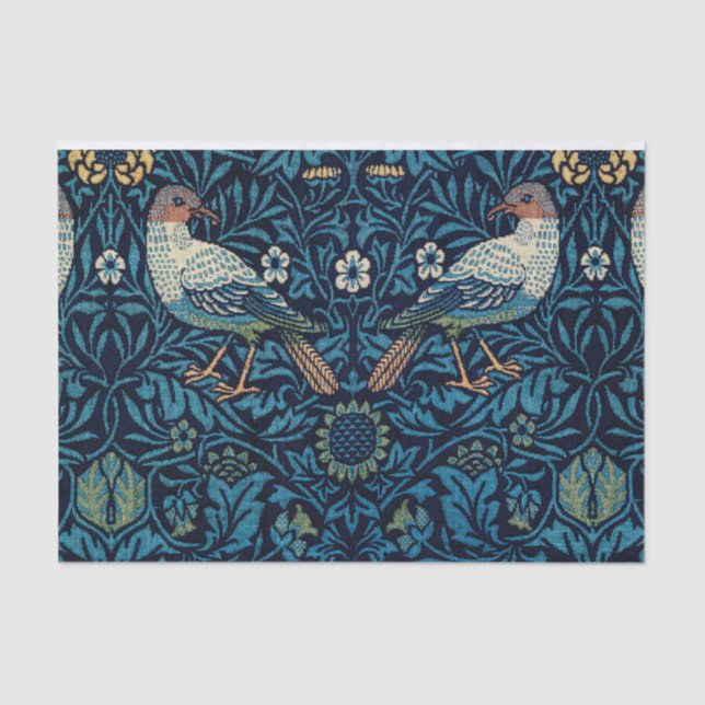 William Morris Blue Birds Tapestry Classic Tissue Paper (Front)