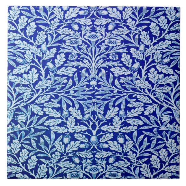 William Morris Blue Design Ceramic Tile. Ceramic Tile (Front)