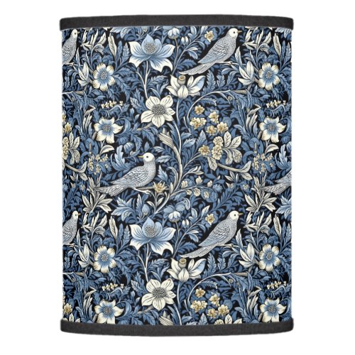 William Morris Blue Foliage Pattern Wallpaper Lamp Shade