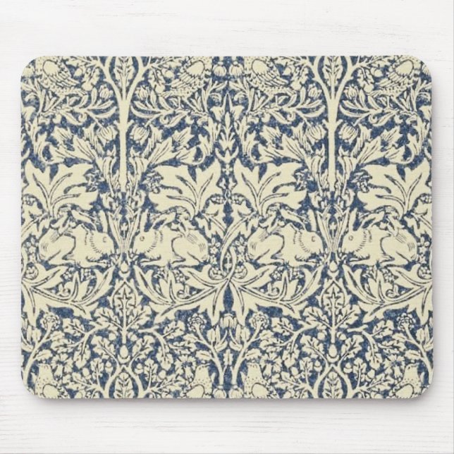 William Morris ,Blue grey ,pattern,art nouveau Mouse Pad (Front)