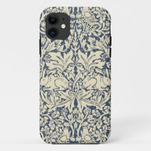 William Morris, Blue grey, pattern,art nouveau,vin iPhone 11 Case